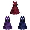 Elegant 2020wish Medieval Lace Patchwork Bell Sleeve Long Dress For Vintage Style