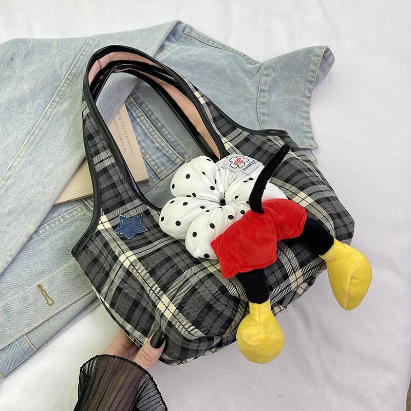 

Duffy Женская стильная сумочка Shelliemay Клетчатая сумка кроссбоди с деталями внахлест чёрный