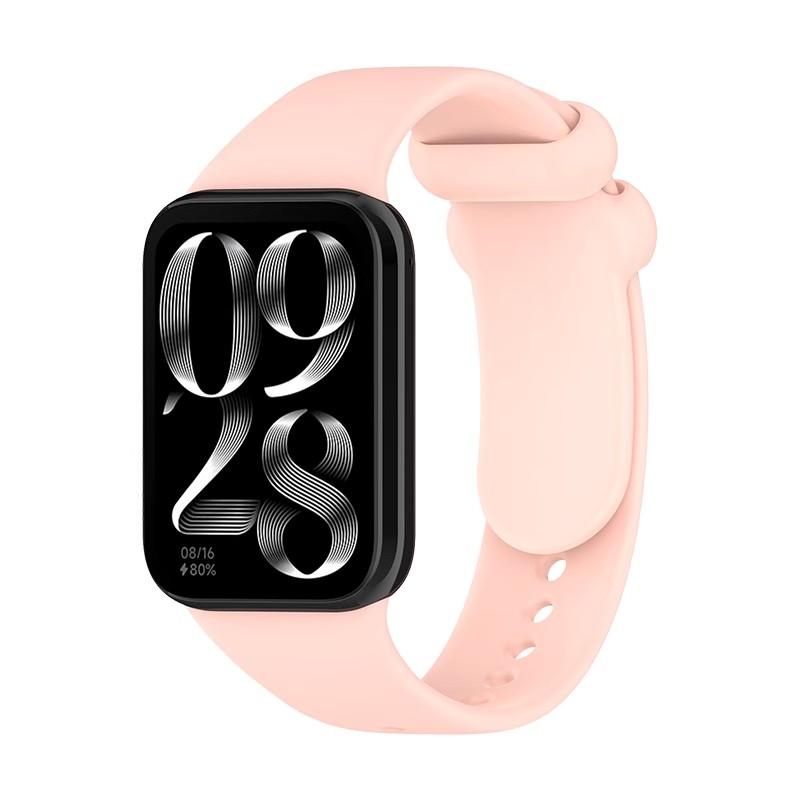 

Спортивный силиконовый ремешок для Xiaomi Band 9 Pro Miband 8Pro Мягкий ТПУ браслет-заменитель Дружелюбный к коже Correa розовый