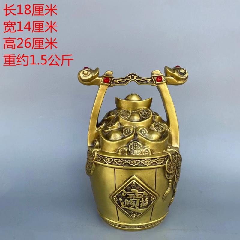 A Of Gold Ornament All Copper Piggy Savings Bank Treasure Bucket Craft Living Room Decoration Housewarming Opening G
