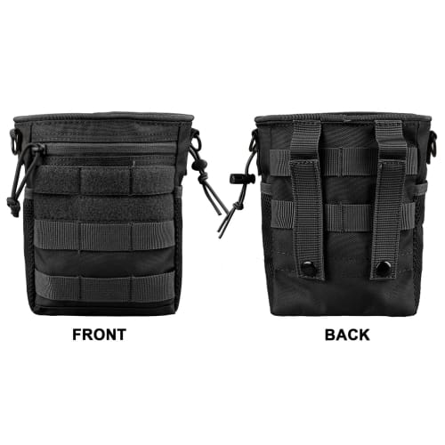 JETEDC MOLLE Dump Pouches, Military Storage Belt Bags, Pack of 2 (Black)