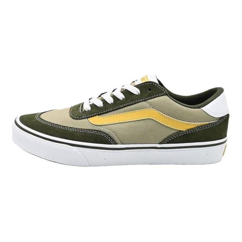 Vans Brooklyn LS Versatile Comfort Thin Sole Low Top Skate Shoes For Men Green Yellow VN000D7QKCZ 42