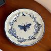 French Blue And White 8-Inch Plate Plate Rice Bowl Coffee Cup Plate Tableware Set Household Gift Tableware Light Luxury Retro