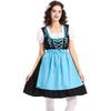 Oktoberfest Costume Womens Blue Embroidered Dirndl Dress Traditional Bavarian Beer Festival Workwear