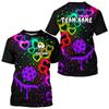 3D Print Cool Flame Graffiti Pattern Pickleball T-shirt Unisex Custom Your Name O-neck Short Sleeve Tee Shirts Summer Breathable
