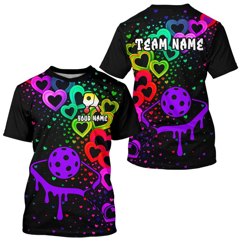 3D Print Cool Flame Graffiti Pattern Pickleball T-shirt Unisex Custom Your Name O-neck Short Sleeve Tee Shirts Summer Breathable