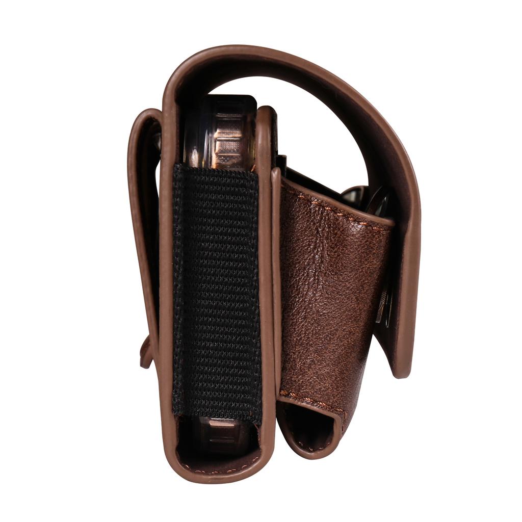 Men'S Double-Layer Waist Bag with Magnetic Closure -  Large Capacity Phone & Glasses Holder, Faux Leather Belt Bag