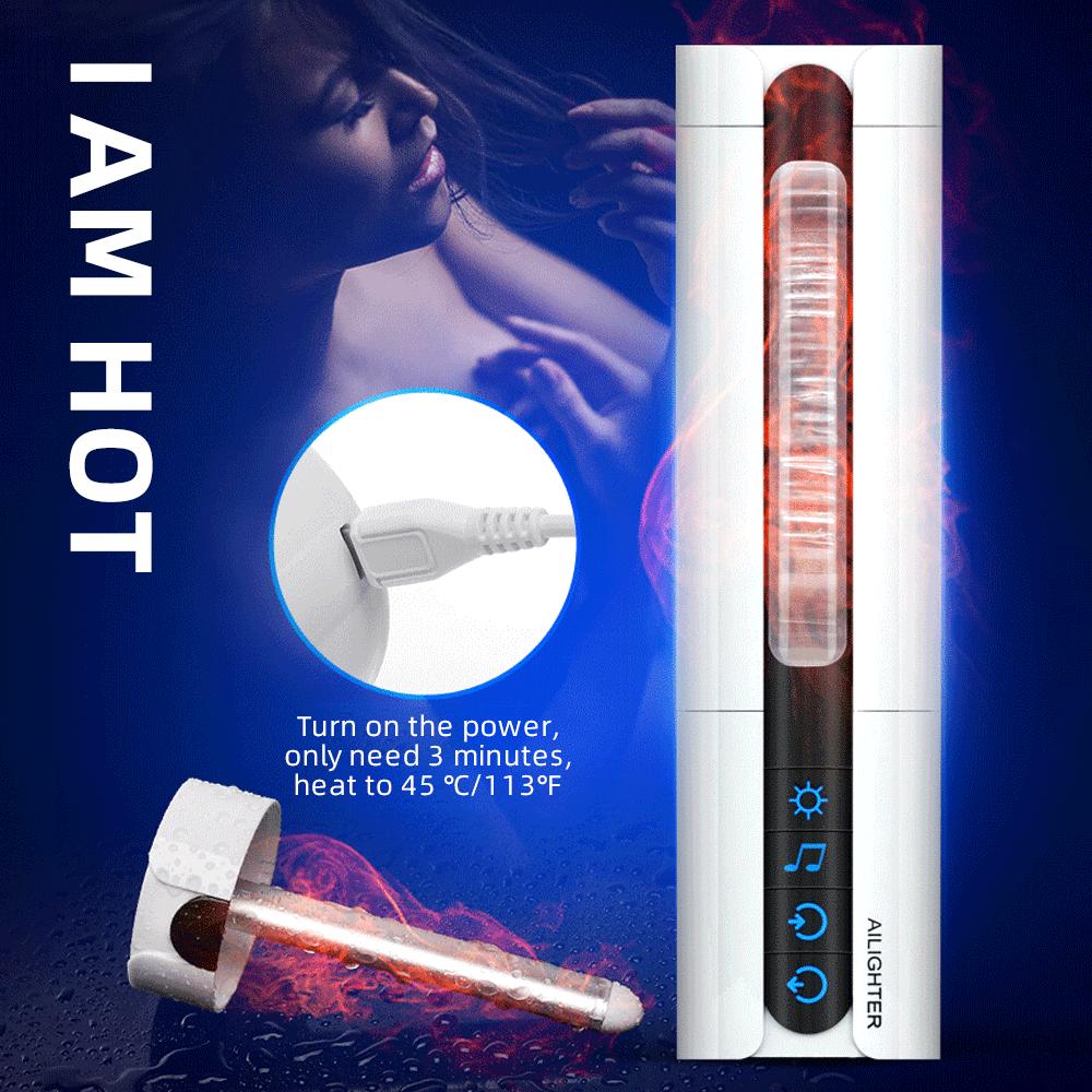 Male Masturbator Fully Automatic Telescopic Heating Strong Sucking Masturbation Cup Pussy Adult Sextoy For Men Erotic Real Pussy