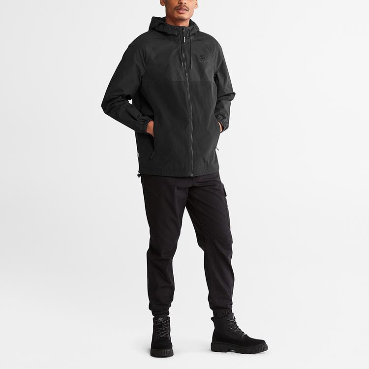 Timberland Men's Waterproof Windproof Hooded Jacket Black A6QK9-001