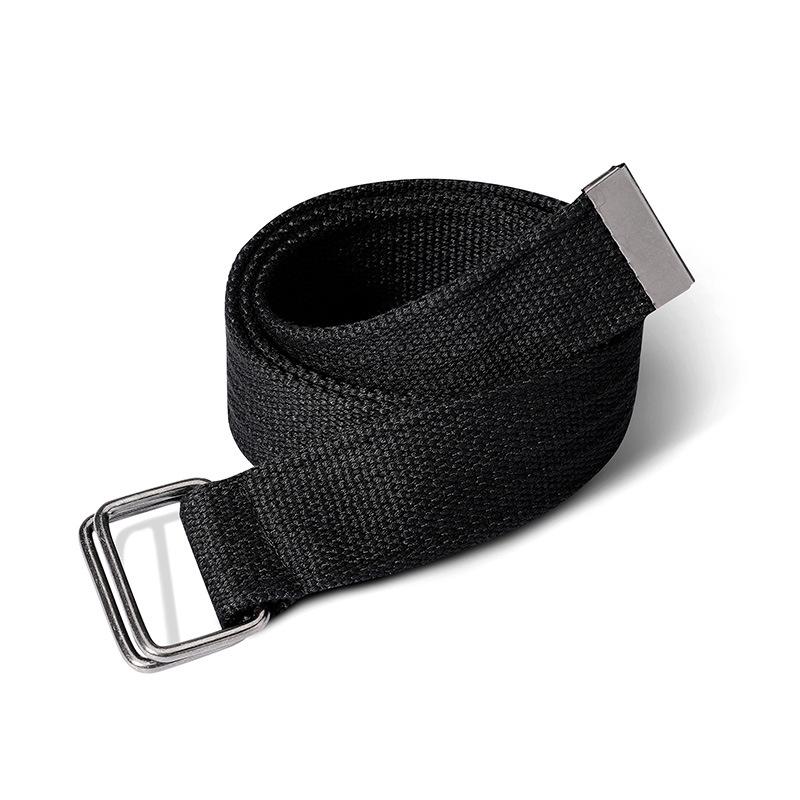 New Simple Double Ring Alloy Buckle Woven Canvas Men Belt Retro Casual Belt For Men