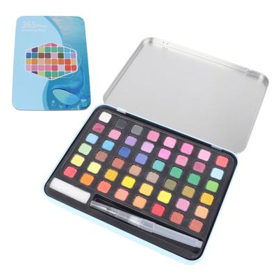 48 Colors Watercolor Paint Set Water Soluble Easy Color Mixing Solid Watercolor Paint for Beginner