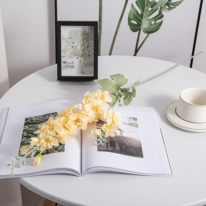 Artificial Flowers Delphinium Flower Branch Fake Leaf for Wedding Decoration Outdoor DIY forHome Decorative Hyacinth Silk Flower