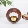 1Pcs Round Bell Black Walnut Wood Hanging Doorbell Wind Chimes Decor Wooden Magnetic Door Bell Entrance Opening Chime