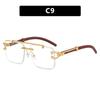 Unisex Double-Beam Frameless Sunglasses: Slimming Design, UV Protection, Ideal for Driving, Enhances Facial Features.