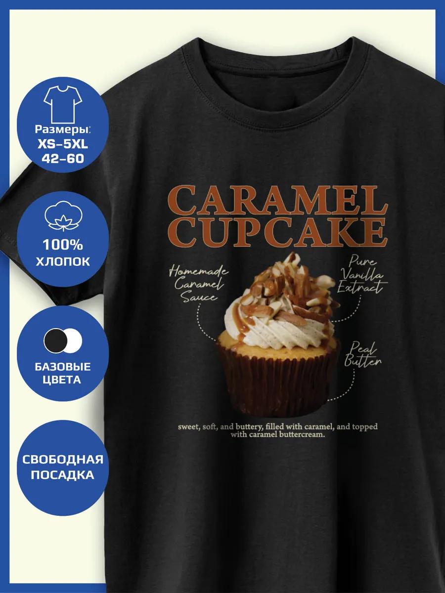 Caramel Cupcake Print T-shirt 4XL
