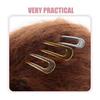 FRCOLOR U-Shaped Hairpins, 3-Piece Set for Women, French Hair Sticks, Textured Metal Updo Accessories