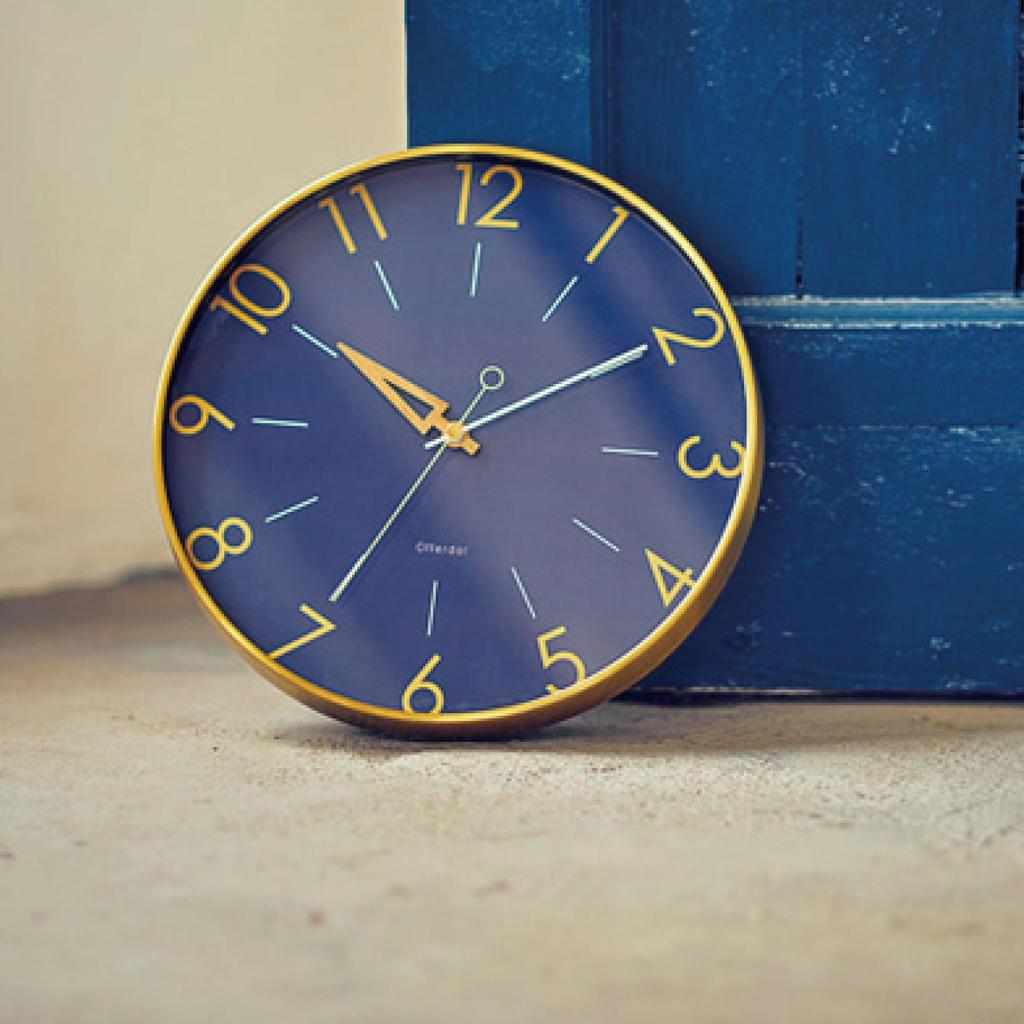 Interform Trys CL-3849NV Wall Clock, Navy Blue, 28.5cm Diameter x 4.5cm Depth