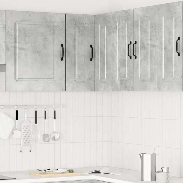 VidaXL Kalmar Corner Wall Cabinet Kitchen Concrete Grey 853621