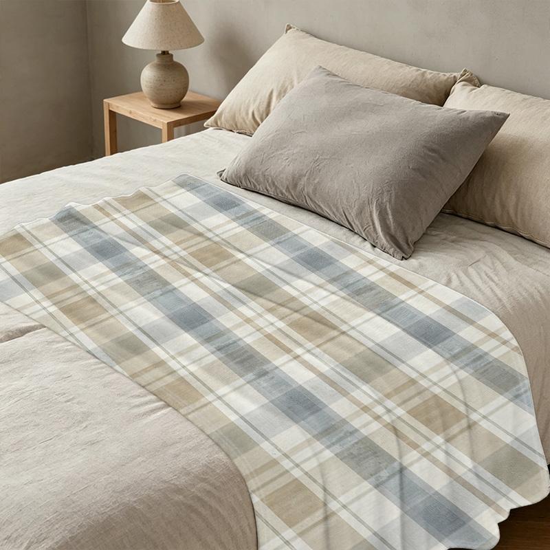 Plaid Flannel Fleece Blanket No Shedding Soft Warm Throw, Cozy Home Blanket for Couch, Bed, Halloween & Christmas, Movie Night Use