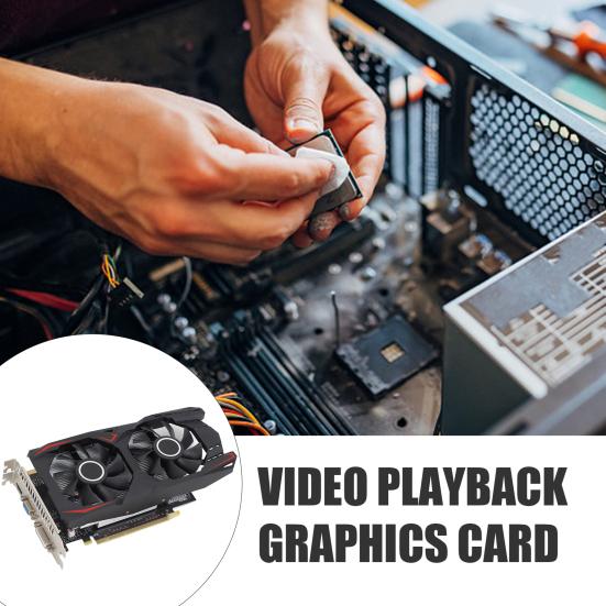 Computer Graphics Card 128-bit Interface 4GB Dual Fan Design PCI-E GDDR5 Universal Low Power