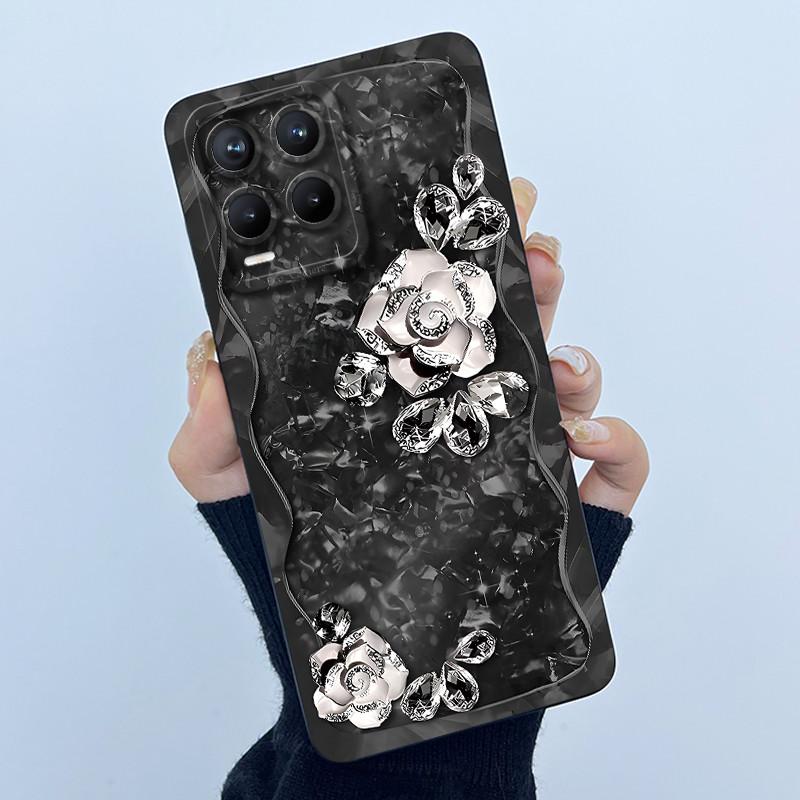 For Realme 8 Pro / Realme 8 4G 5G Phone Case Simplicity Flower Liquid Silicone Cover Realme8 8Pro RMX3085 RMX3081 RMX3241 Fundas