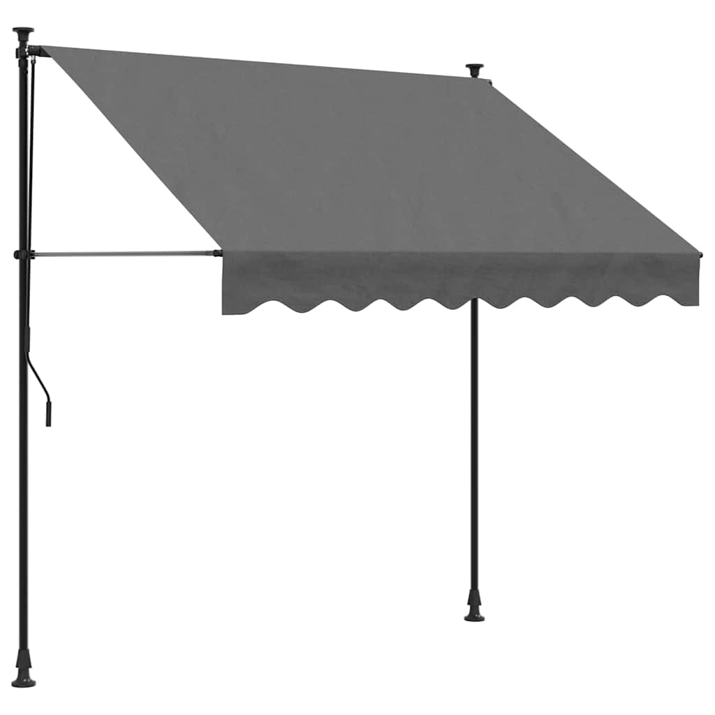 Vidaxl Markiza Zwijana, Antracytowa, 200X150 Cm, Tkanina I Stal