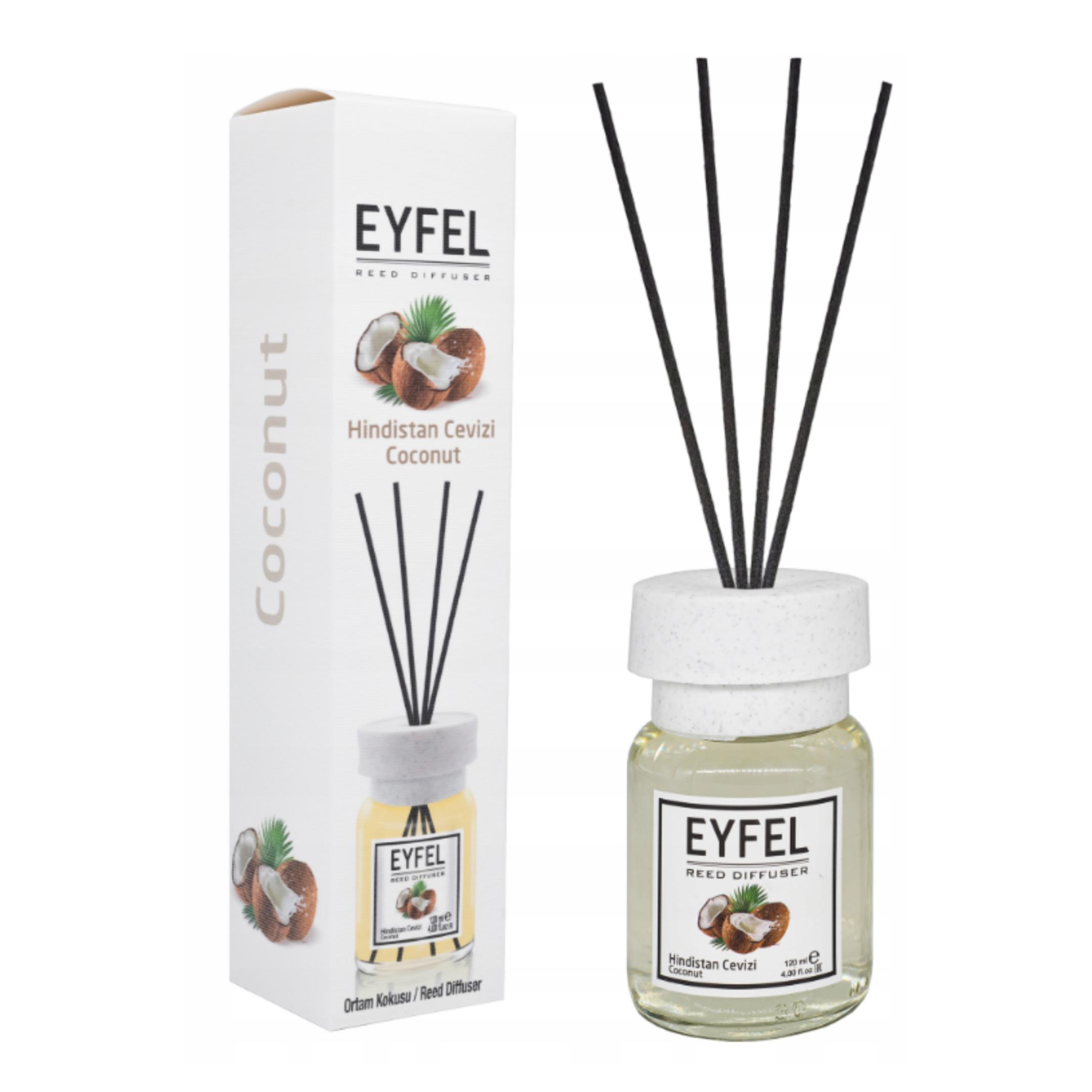 EYFEL - REED DIFFUSER - GEURSTOKJES - HUISPARFUM - COCONUT - 120ML