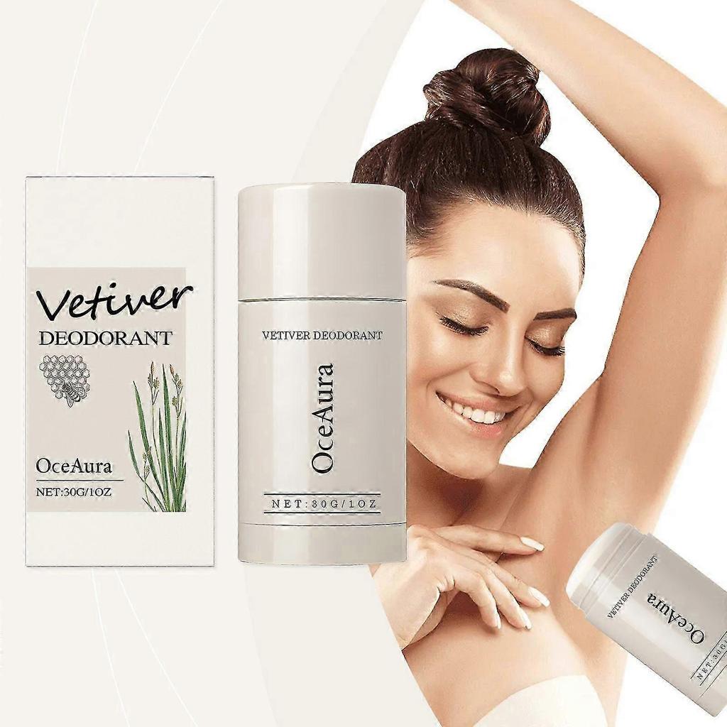 Natural Vetiver Deodorant Stick - Alcohol-Free, Sensitive Skin, Long-Lasting Freshness