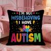 Autism Support Puzzle Cushion Cover Premium Comfort Reversible Pillow Cove Two In One Design For Any Room  Car Interior