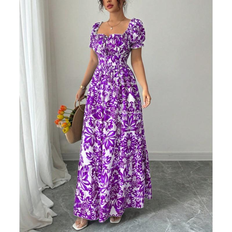 

Hot Sale Flower Printing Elegant Temperament Dress XXL