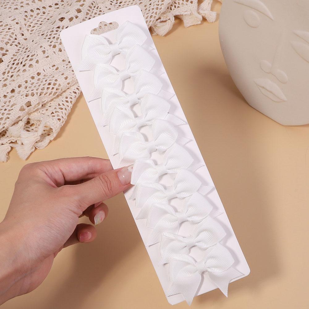 10Pcs/Set Solid Color Grosgrain Ribbon Hairpins for Kids Bows Hair Clips Boutique Handmade Headwear Girls Baby Hair Accessories