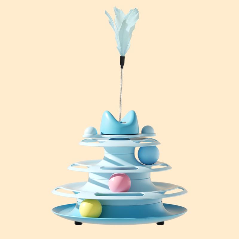 Funny Cat Hračka pro kočky Hračky pro kočky Inteligence Triple Play Disc Hračka pro kočky Míče Hračky s míčky Domácí mazlíčci Růžová Modrá Zelená Oranžová Produkty pro domácí mazlíčky