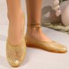 Women's Summer Casual Transparent Plastic Hollow Out Low Cut Flat Shoes Breathable Lightweight Slip On Sandals for Outdoor