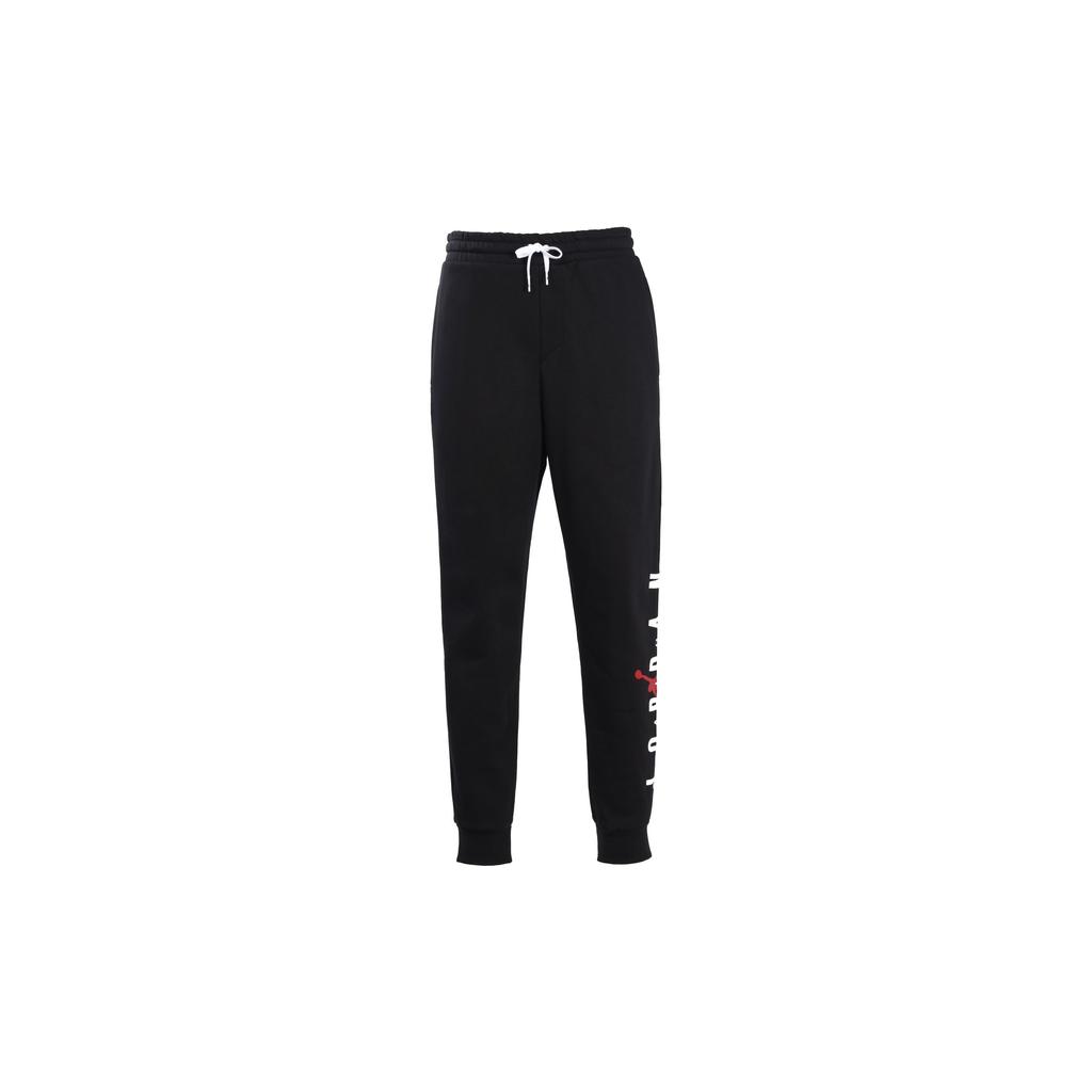 Air Jordan Letter Print Fleece-Lined Sports Joggers with Elastic Cuffs Men Bottoms Black DD1788-010