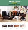 Eco-friendly Black Plaid Leather Tissue Box for Home and Hotel 