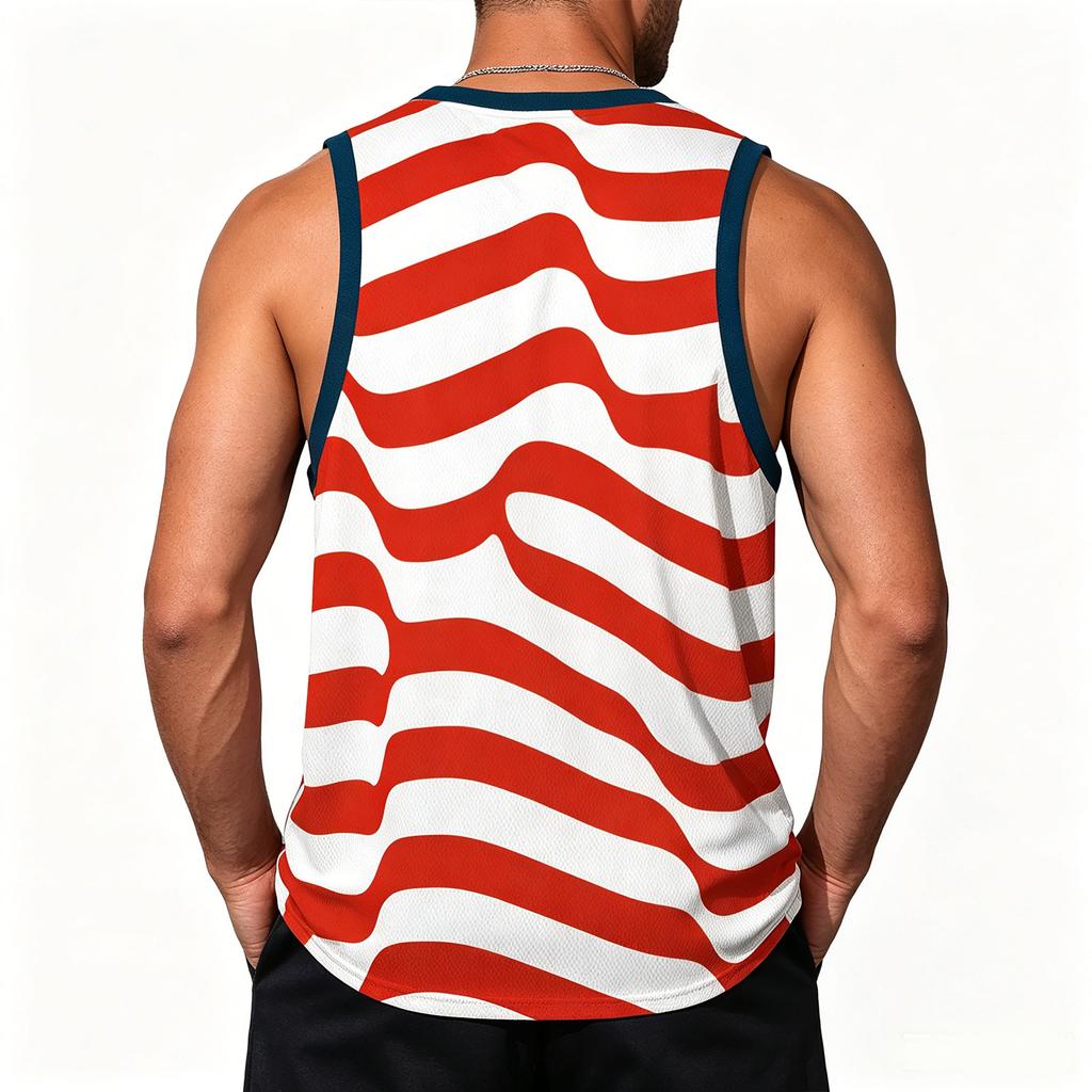 Men's Sleeveless Crew Neck Tank Top with USA 2026 Soccer Graphic Casual Outdoor Sportswear Comfortable Fit