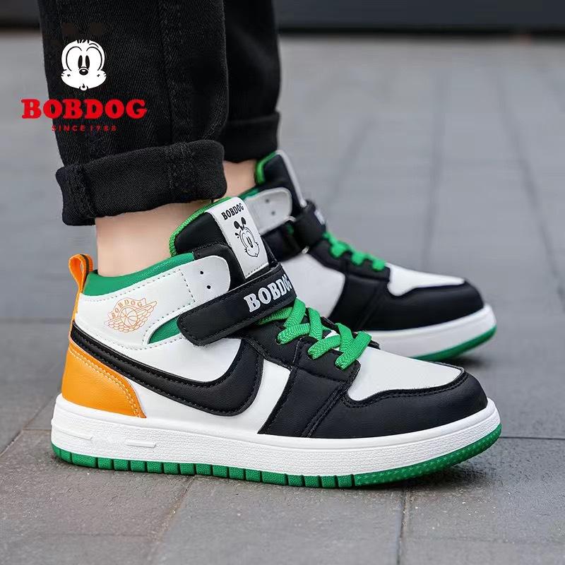 Babu Bean Classmate Boys Sneakers Spring and Autumn New Leather Surface Waterproof Single Shoes Children's Shoes Medium and Older Children 2025