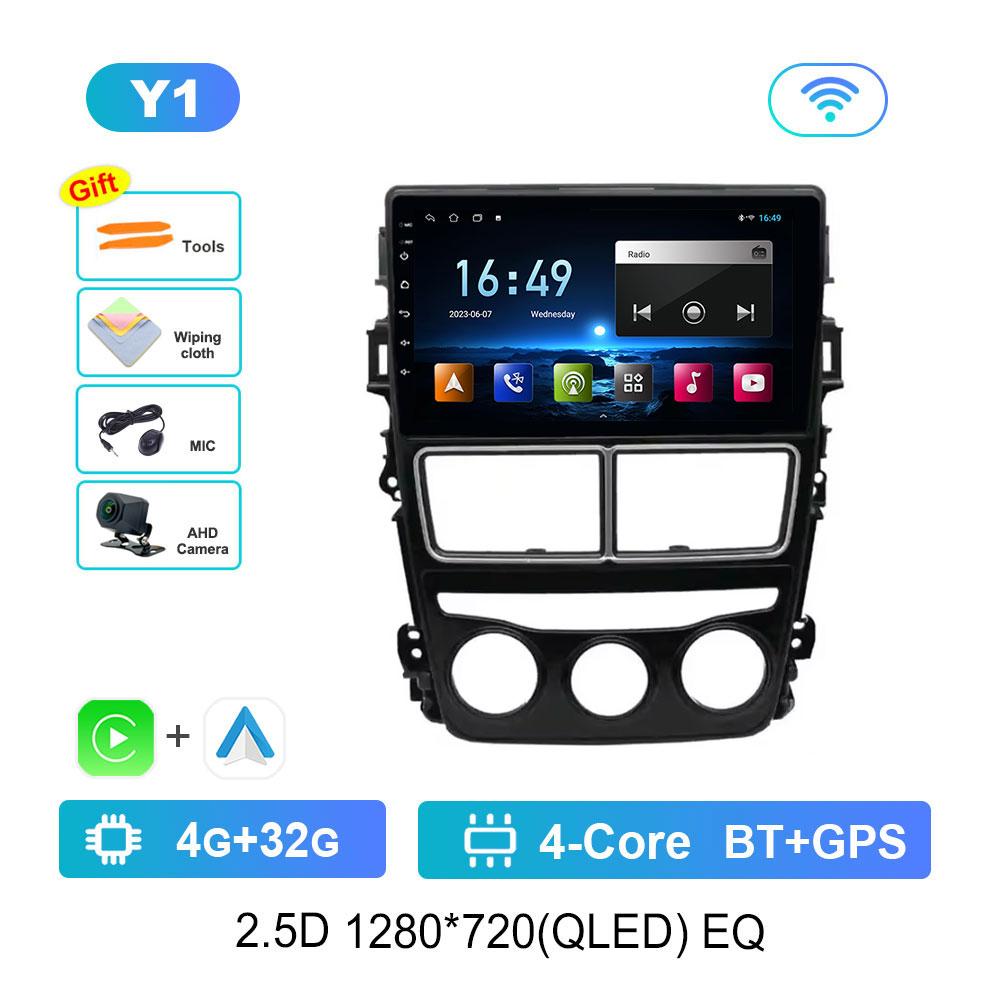 Car Radio Multimedia Player Android 14 Intelligent System for Toyota Vios Yaris 2018 - 2020 GPS 4G WiFi Bluetooth Split Screen
