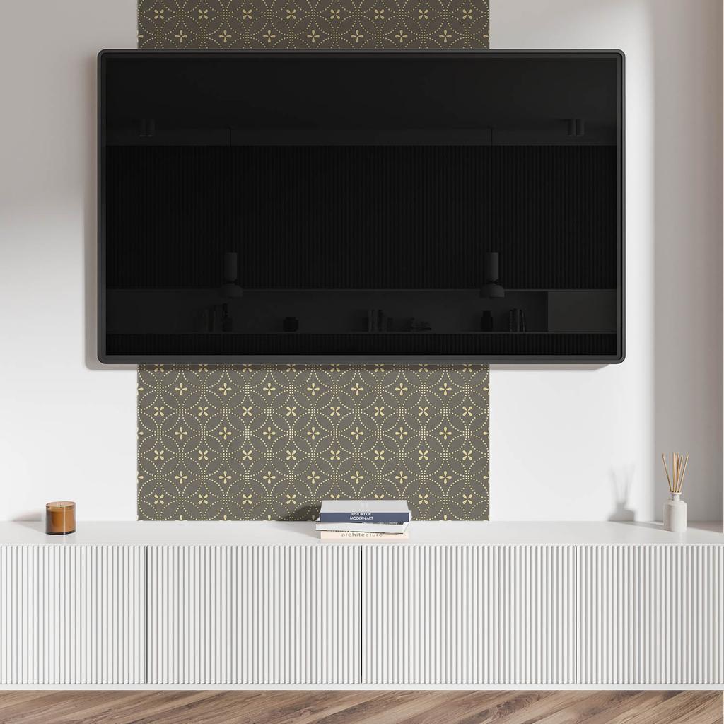 Pack of PVC Tiles with Pattern for the Living Room Self-Adhesive Pattern with Delicate Flowers 4x50x50 cm