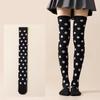 Lange Socken Damen Über dem Knie Gestreift Oberschenkelhoch Strümpfe Gepunktet Damen Schwarz Weiß Rosa Lolita Harajuku
