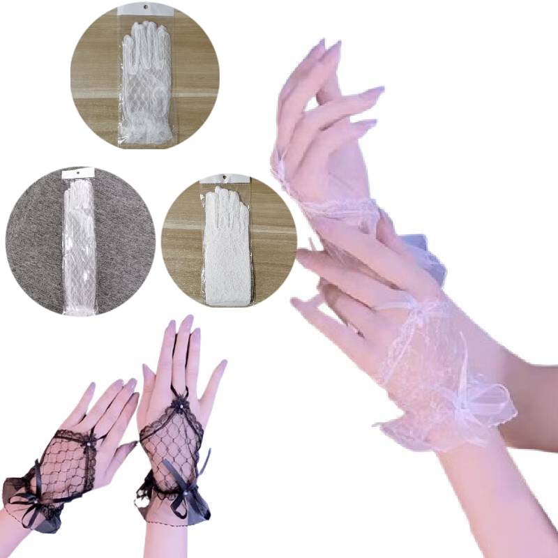 Lace Bridal Wedding Gloves Evening Party Costume Prop Decoration Woman Gift