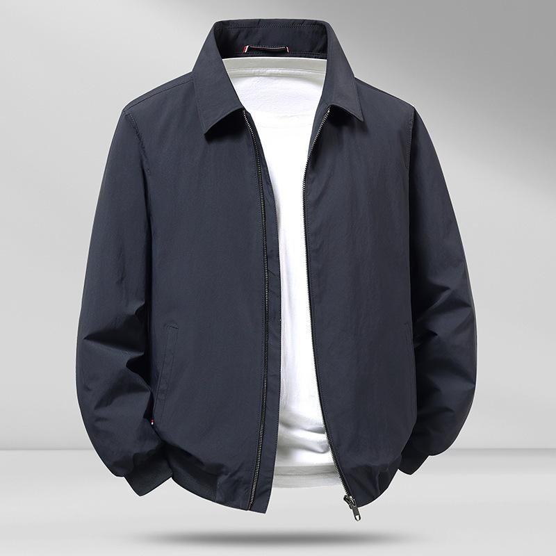 Men's Lightweight Jacket: Fashionable Lapel, Stylish & Versatile for Spring/Autumn - Trendy, Casual Design for Middle-Aged Men