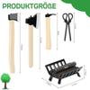 Wichtel Miniature Tool Set - 3 Piece Mini Axe with Firewood Accessories for Dollhouse, Miniature Models & Fairy Garden Decor