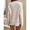 Women S Solid Button Pullover Sweater European American Casual Knit Top