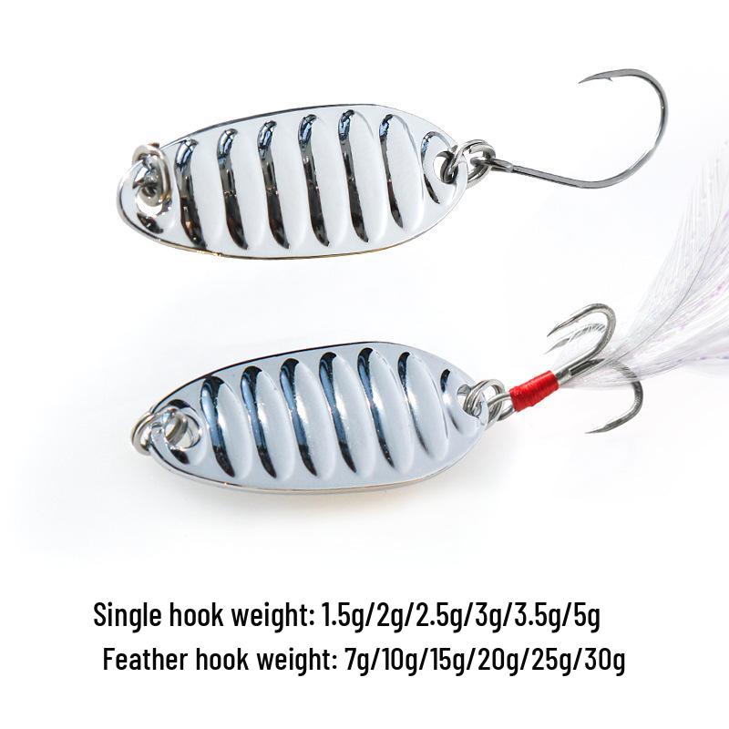 

Зелена смугаста металева паєтка мікро-приманка для мандаринки 3.5g with single hook срібний