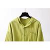 Long Sleeve Lightweight Loose Women Shirt Hooded Sun Protection Versatile Blouse Spring Autumn Retro Casual Solid Shirt