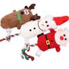 Squeaky Dog Toy For Large Dog Durable Stuffed Dog Toy Plush Dog Toy For Aggressive Chewers Cute Christmas Plush Chew Toy