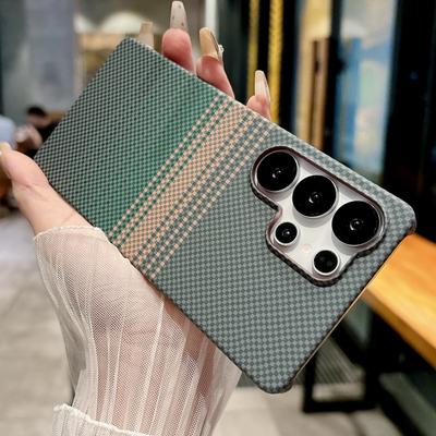 Funda de lujo delgada de fibra de carbono para MagSafe magnética para Samsung S25 Ultra S24 FE S23 Plus S22 con carga inalámbrica y carcasa rígida de PC