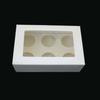25Pcs Cupcake Box Range 6 hole Window Face Wedding Birthday Party Christmas Gift