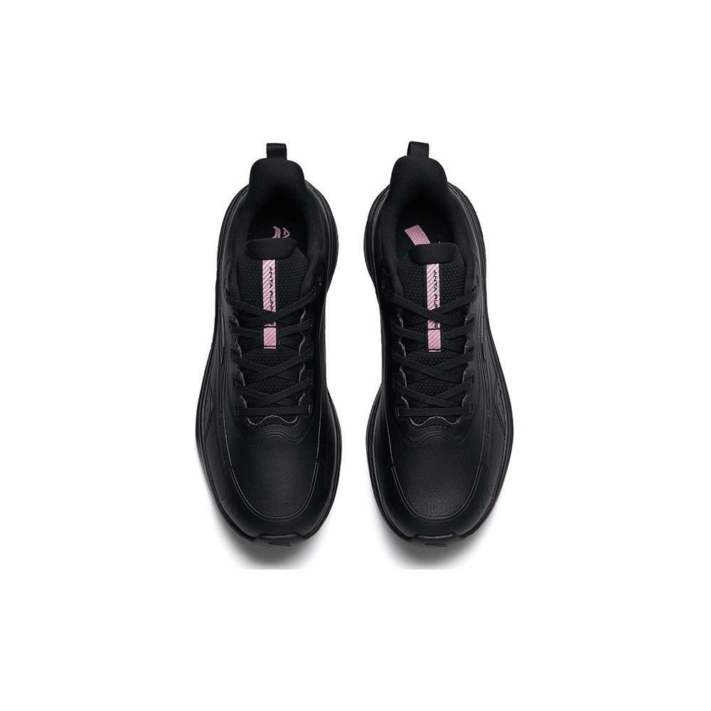 New Anta Cushioned Slip Resistant Abrasion Resistant Low Top Running Shoes Women's Black 122245571-9